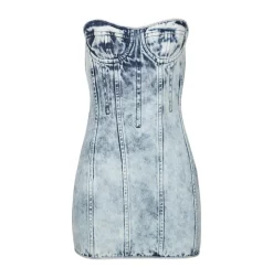 Marques ' Almeida ACID WASH DENIM CORSET DRESS-Women Dresses|Denim