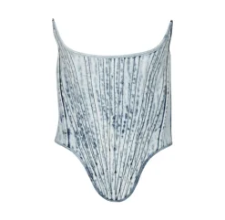 Marques ' Almeida ACID WASH DENIM SHAPED CORSET-Women Tops|Denim