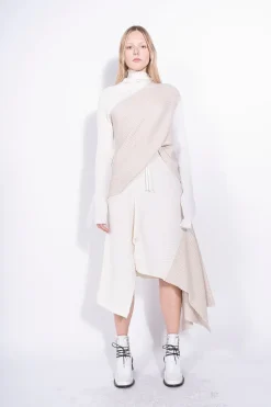 Marques ' Almeida PATCHWORK DRAPED JUMPER IN MERINO KNIT-Women Knitwear|Tops
