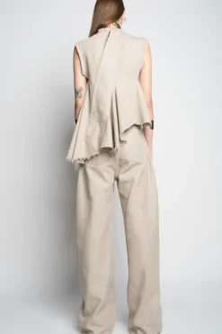 Marques ' Almeida WOVEN SLEEVELESS TOP WITH ASYMMETRIC HEM-Women Tops|Tops