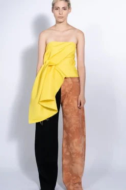 Marques ' Almeida BLACK AND BROWN BOYFRIEND TROUSERS-Women Bottoms|Bottoms