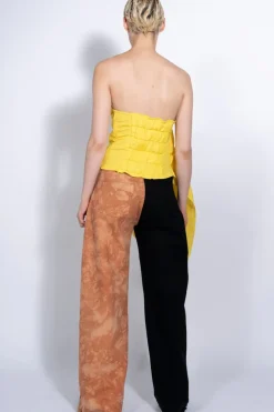 Marques ' Almeida BLACK AND BROWN BOYFRIEND TROUSERS-Women Bottoms|Bottoms