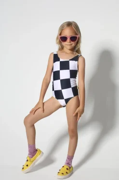 Marques ' Almeida BLACK AND WHITE CHECKS SWIMSUIT-Kids Swimwear|Bottoms