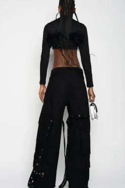 Marques ' Almeida CROPPED FEATHER TOP-Women Tops|Tops