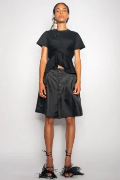 Marques ' Almeida CROSS WAIST DRAPE T-SHIRT-Women Tops|Tops