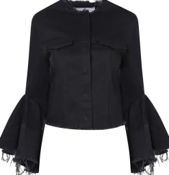Marques ' Almeida DENIM CLASSIC FITTED JACKET WITH BELL SLEEVES-Women Denim|Outerwear