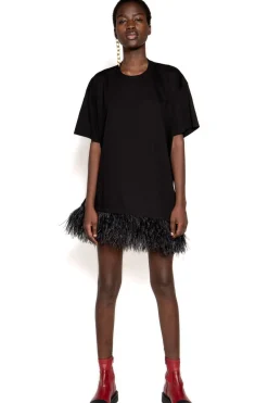 Marques ' Almeida FEATHER HEM T-SHIRT DRESS-Women Tops|Dresses