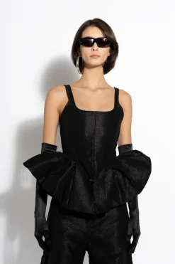 Marques ' Almeida LUREX FITTED CORSET-Women Denim|Tops