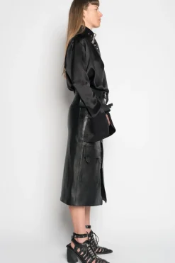 Marques ' Almeida MIDI LEATHER SKIRT-Women Bottoms