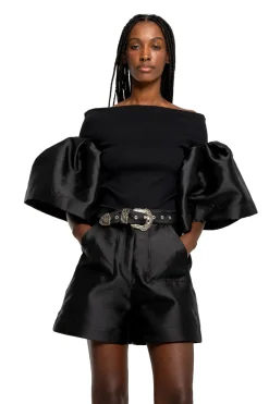 Marques ' Almeida MIKADO OFF SHOULDER PUFF SLEEVE TOP-Women Tops