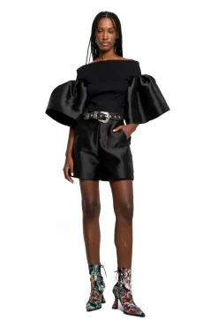 Marques ' Almeida MIKADO OFF SHOULDER PUFF SLEEVE TOP-Women Tops