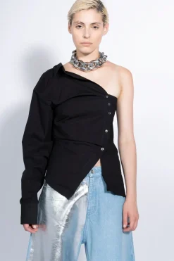 Marques ' Almeida ONE SHOULDER DRAPED SHIRT-Women Tops|Tops
