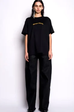 Marques ' Almeida OVERSIZED T-SHIRT WITH GOLD LOGO-Women Tops|Tops