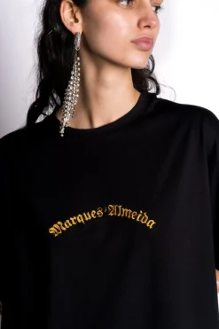 Marques ' Almeida OVERSIZED T-SHIRT WITH GOLD LOGO-Women Tops|Tops