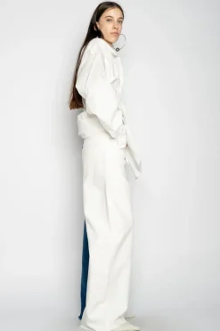 Marques ' Almeida BLUE AND WHITE BOYFRIEND TROUSERS-Women Bottoms|Bottoms
