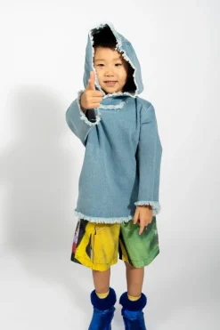 Marques ' Almeida DENIM CLASSIC HOODIE-Kids Tops|Outerwear