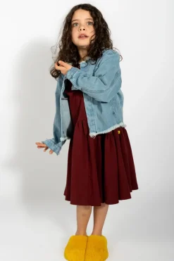 Marques ' Almeida DENIM COLLARLESS JACKET-Kids Outerwear