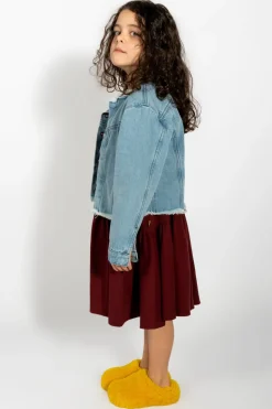 Marques ' Almeida DENIM COLLARLESS JACKET-Kids Outerwear