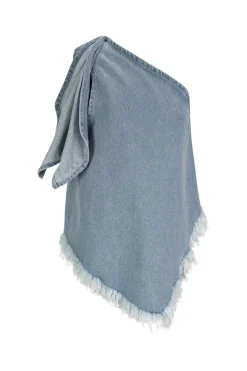 Marques ' Almeida DENIM ONE SHOULDER KNOT TOP-Kids Tops