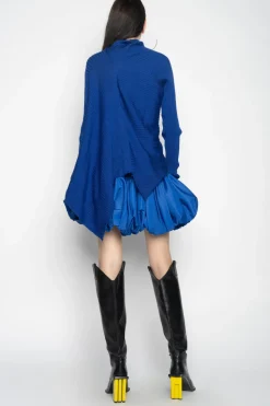 Marques ' Almeida BLUE DRAPED JUMPER IN MERINO KNIT-Women Knitwear|Tops