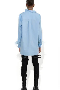 Marques ' Almeida BLUE FEATHER CUFF SHIRT-Women Tops|Tops