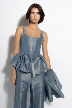 Marques ' Almeida LUREX FITTED CORSET-Women Denim|Tops