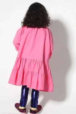 Marques ' Almeida BRIGHT PINK LOOSE GATHERED DRESS-Kids Dresses