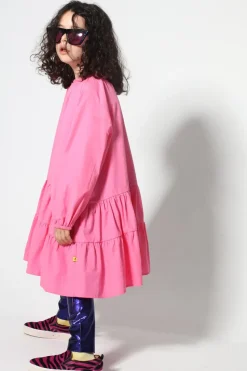 Marques ' Almeida BRIGHT PINK LOOSE GATHERED DRESS-Kids Dresses