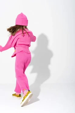 Marques ' Almeida BRIGHT PINK MERINO KNIT BEANIE-Kids Knitwear