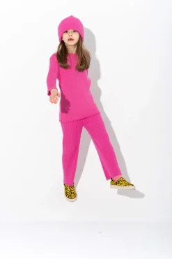 Marques ' Almeida BRIGHT PINK MERINO KNIT TROUSERS-Kids Knitwear|Bottoms