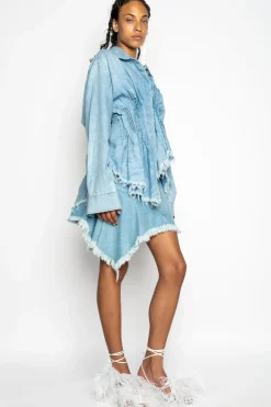 Marques ' Almeida CHAMBRAY PLEATED SHIRT-Women Tops|Tops