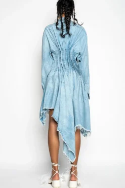 Marques ' Almeida CHAMBRAY PLEATED SHIRT DRESS-Women Dresses|Dresses