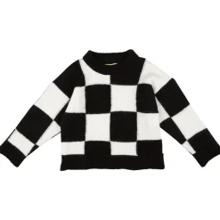Marques ' Almeida CHECKERED CREW NECK KNIT JUMPER-Kids Tops|Knitwear