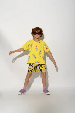 Marques ' Almeida DARK WAVY PRINT SWIM SHORT-Kids Swimwear|Jersey