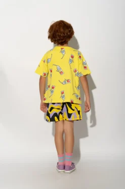 Marques ' Almeida DARK WAVY PRINT SWIM SHORT-Kids Swimwear|Jersey