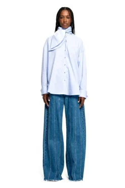 Marques ' Almeida DENIM BOYFRIEND TROUSERS WITH SEAM LINES-Women Denim|Bottoms