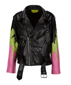 Marques ' Almeida FLAMES BIKER JACKET-Women Outerwear|Outerwear