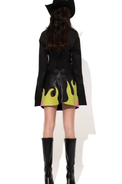 Marques ' Almeida FLAMES LEATHER MINI SKIRT-Women Bottoms|Bottoms