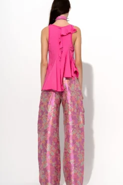 Marques ' Almeida FLOWER BROCADE BOYFRIEND TROUSERS-Women Bottoms|Bottoms
