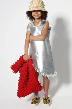 Marques ' Almeida FOIL DENIM SLEEVELESS DRESS-Kids Dresses