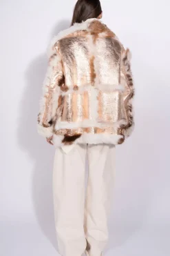 Marques ' Almeida FOILED SHEARLING OVERSIZED JACKET-Women Outerwear