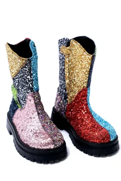 Marques ' Almeida GLITTER LEATHER ANKLE BOOTS-Kids Shoes