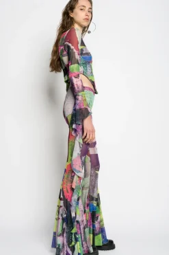 Marques ' Almeida GRAFFITI PRINT MESH CORSET TOP-Women Tops|Tops