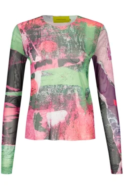 Marques ' Almeida GRAFFITI PRINT MESH TOP-Women Tops|Tops