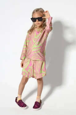 Marques ' Almeida GREEN AND PINK SWIMWEAR LONG SLEEVE TOP-Kids Swimwear