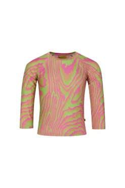 Marques ' Almeida GREEN AND PINK SWIMWEAR LONG SLEEVE TOP-Kids Swimwear