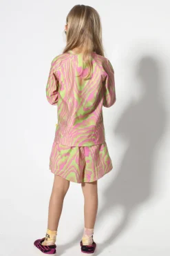 Marques ' Almeida GREEN AND PINK SWIMWEAR LONG SLEEVE TOP-Kids Swimwear