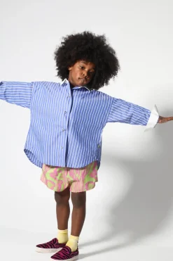 Marques ' Almeida GREEN AND PINK SWIMWEAR LOOSE SHORTS-Kids Swimwear|Bottoms