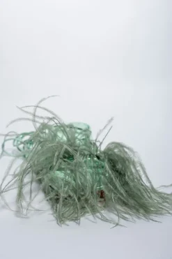 Marques ' Almeida GREEN FEATHER STRAPPY SANDAL- Shoes