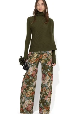 Marques ' Almeida GREEN FLORAL BROCADE BOYFRIEND TROUSERS-Women Bottoms|Bottoms
